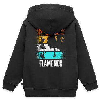 Flamenco Retro - Kinder Premium Organic Zip Hoodie - Schwarz - Hinten - AI Model Kid Male (0cm)