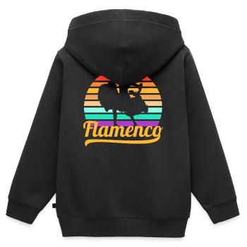 Flamenco - Kinder Premium Organic Zip Hoodie - Schwarz - Hinten - AI Model Kid Male (0cm)