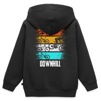 Downhill Retro - Sweat Premium à capuche zippé enfant bio - noir - Dos - AI Model Kid Male (0cm)