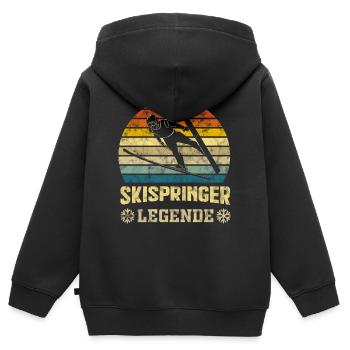 Skispringen Skispringer Winter Sport - Kinder Premium Organic Zip Hoodie - Schwarz - Hinten - AI Model Kid Male (0cm)
