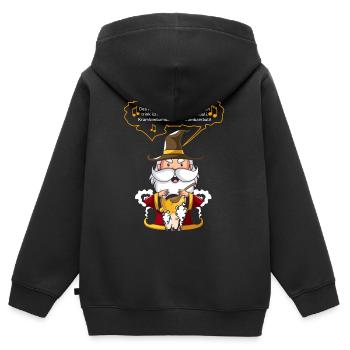 Krambambuli | Couleur Student | fraternité - Sweat Premium à capuche zippé enfant bio - noir - Dos - AI Model Kid Male (0cm)