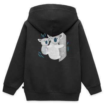 Koala - Kinder Premium Organic Zip Hoodie - Schwarz - Hinten - AI Model Kid Male (0cm)