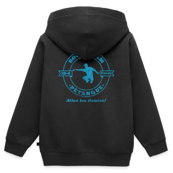 Équipe Boule - Sweat Premium à capuche zippé enfant bio - noir - Dos - AI Model Kid Male (0cm)
