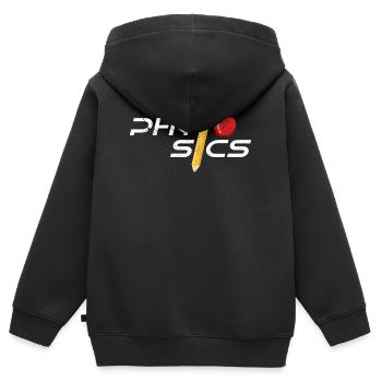 physicist - Kids Premium Organic Zip-up Hoodie - black - Back - AI Model Kid Male (0cm)