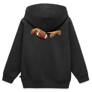 Football américain Michelangelo - Sweat Premium à capuche zippé enfant bio - noir - Dos - AI Model Kid Male (0cm)