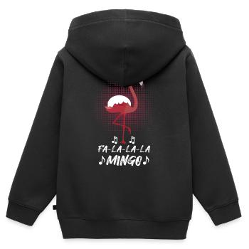 Weihnachten Flamingo Christkind - Kinder Premium Organic Zip Hoodie - Schwarz - Hinten - AI Model Kid Male (0cm)