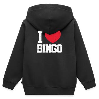Bingo - Sweat Premium à capuche zippé enfant bio - noir - Dos - AI Model Kid Male (0cm)