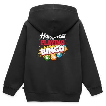 Bingo Spielen Glücksspiel Lotto Oma Opa Geschenk - Kinder Premium Organic Zip Hoodie - Schwarz - Hinten - AI Model Kid Male (0cm)