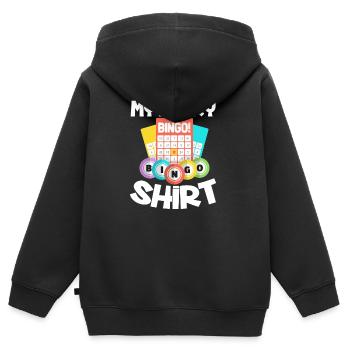 Bingo - Kinder Premium Organic Zip Hoodie - Schwarz - Hinten - AI Model Kid Male (0cm)