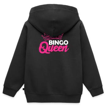 Bingo Königin Glücksspiel Lotto Oma Queen Geschenk - Kinder Premium Organic Zip Hoodie - Schwarz - Hinten - AI Model Kid Male (0cm)
