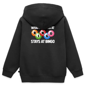 Bingo - Kinder Premium Organic Zip Hoodie - Schwarz - Hinten - AI Model Kid Male (0cm)