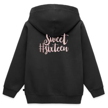 Sweet Sixteen - Kinder Premium Organic Zip Hoodie - Schwarz - Hinten - AI Model Kid Male (0cm)