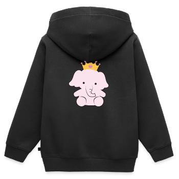 Baby Elefant, Elefanten kinder Shirt - Kinder Premium Organic Zip Hoodie - Schwarz - Hinten - AI Model Kid Male (0cm)
