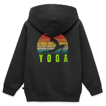 Yoga Puls Spiritualität Wellness - Kinder Premium Organic Zip Hoodie - Schwarz - Hinten - AI Model Kid Male (0cm)