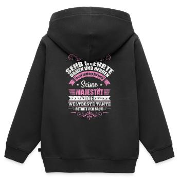 Weltbeste Tante - Kinder Premium Organic Zip Hoodie - Schwarz - Hinten - AI Model Kid Male (0cm)