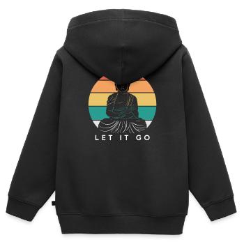 Buddha - Kinder Premium Organic Zip Hoodie - Schwarz - Hinten - AI Model Kid Male (0cm)