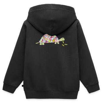 Schildkröte - Kinder Premium Organic Zip Hoodie - Schwarz - Hinten - AI Model Kid Male (0cm)