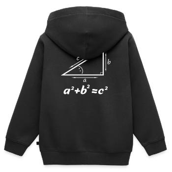 Cadeau de théorème de Pythagore pour un nerd de professeur de mathématiques - Sweat Premium à capuche zippé enfant bio - noir - Dos - AI Model Kid Male (0cm)