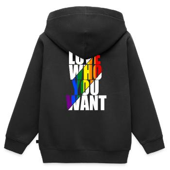Gay Pride Geschenk - Kinder Premium Organic Zip Hoodie - Schwarz - Hinten - AI Model Kid Male (0cm)