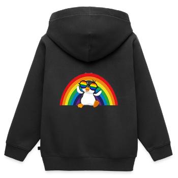 Gay Pride Geschenk - Kinder Premium Organic Zip Hoodie - Schwarz - Hinten - AI Model Kid Male (0cm)