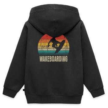 Rythme cardiaque - Sweat Premium à capuche zippé enfant bio - noir - Dos - AI Model Kid Male (0cm)