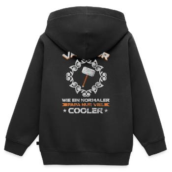 Va-Thor - Kinder Premium Organic Zip Hoodie - Schwarz - Hinten - AI Model Kid Male (0cm)