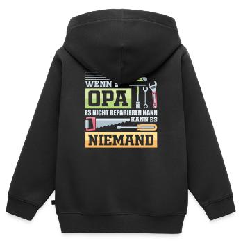 Opa Handwerker König Geschenk - Kinder Premium Organic Zip Hoodie - Schwarz - Hinten - AI Model Kid Male (0cm)