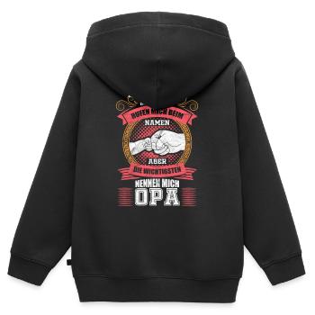 Opa Spruch Lustig Weihnachten Geschenk - Kinder Premium Organic Zip Hoodie - Schwarz - Hinten - AI Model Kid Male (0cm)
