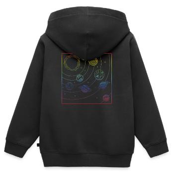 Buntes Universum-Planeten-Galaxie-Universum - Kinder Premium Organic Zip Hoodie - Schwarz - Hinten - AI Model Kid Male (0cm)