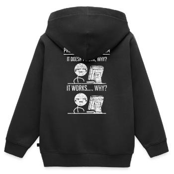 Programmation des programmeurs - Sweat Premium à capuche zippé enfant bio - noir - Dos - AI Model Kid Male (0cm)