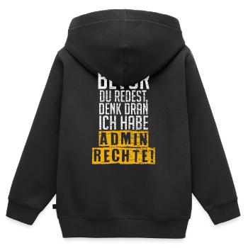 Administrator Administration Programm - Kinder Premium Organic Zip Hoodie - Schwarz - Hinten - AI Model Kid Male (0cm)