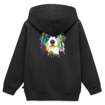 AUSTRALIAN SHEPHERD - Sweat Premium à capuche zippé enfant bio - noir - Dos - AI Model Kid Male (0cm)