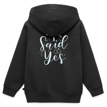 Verlobung - Kinder Premium Organic Zip Hoodie - Schwarz - Hinten - AI Model Kid Male (0cm)