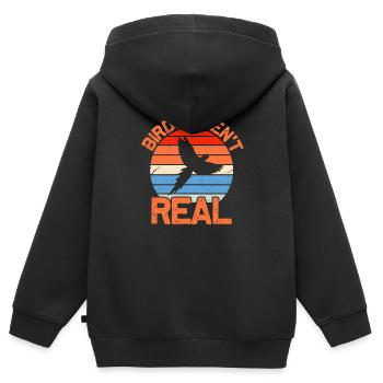 Vogel Verschwörung Birds Aren't Real Geschenk - Kinder Premium Organic Zip Hoodie - Schwarz - Hinten - AI Model Kid Male (0cm)