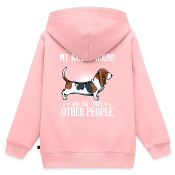 Basset Hound - Kids Premium Organic Zip-up Hoodie - rose - Back - AI Model Kid Female (0cm)