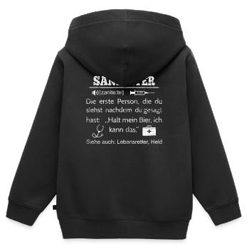 paramedic - Kids Premium Organic Zip-up Hoodie - black - Back - AI Model Kid Male (0cm)
