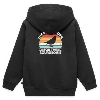 Vogel Conspiration - Sweat Premium à capuche zippé enfant bio - noir - Dos - AI Model Kid Male (0cm)
