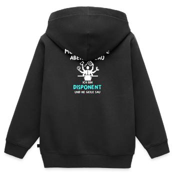 Dispo Disponent disponieren beruf geschenk - Kinder Premium Organic Zip Hoodie - Schwarz - Hinten - AI Model Kid Male (0cm)