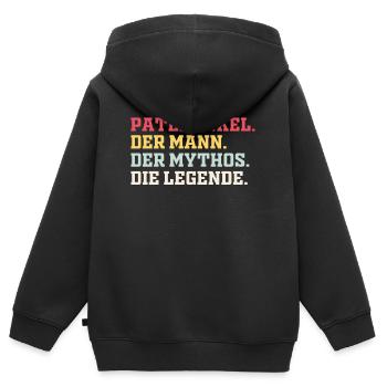 Patenonkel Taufpate Taufe Geschenk - Kinder Premium Organic Zip Hoodie - Schwarz - Hinten - AI Model Kid Male (0cm)