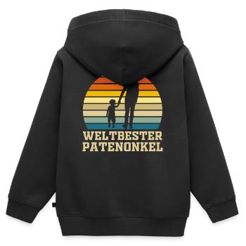 Weltbester Patenonkel Taufe Geschenk - Kinder Premium Organic Zip Hoodie - Schwarz - Hinten - AI Model Kid Male (0cm)