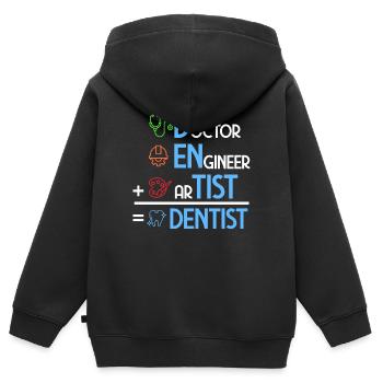 Zahnarzt - Kinder Premium Organic Zip Hoodie - Schwarz - Hinten - AI Model Kid Male (0cm)