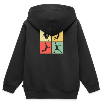 Basketball Geschenkidee für Basketballer - Kinder Premium Organic Zip Hoodie - Schwarz - Hinten - AI Model Kid Male (0cm)