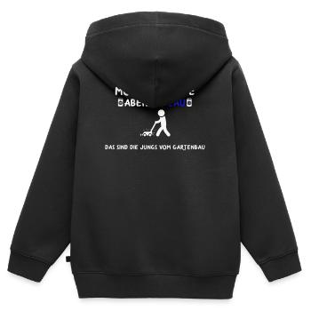 Gartenbau Landschaftsbau Landschaftsgärtner Beruf - Kinder Premium Organic Zip Hoodie - Schwarz - Hinten - AI Model Kid Male (0cm)
