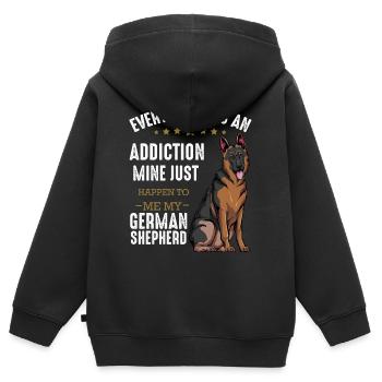 German shepherd - Kids Premium Organic Zip-up Hoodie - black - Back - AI Model Kid Male (0cm)