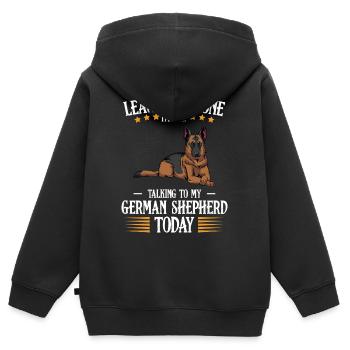 German shepherd - Kids Premium Organic Zip-up Hoodie - black - Back - AI Model Kid Male (0cm)