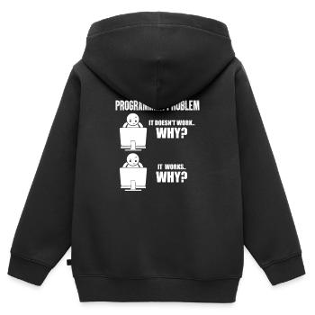 programmer - Kids Premium Organic Zip-up Hoodie - black - Back - AI Model Kid Male (0cm)
