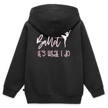 Ballerina - Kinder Premium Organic Zip Hoodie - Schwarz - Hinten - AI Model Kid Male (0cm)