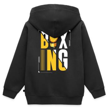 boxer - Kids Premium Organic Zip-up Hoodie - black - Back - AI Model Kid Male (0cm)