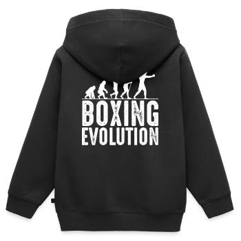 Boxer - Kinder Premium Organic Zip Hoodie - Schwarz - Hinten - AI Model Kid Male (0cm)