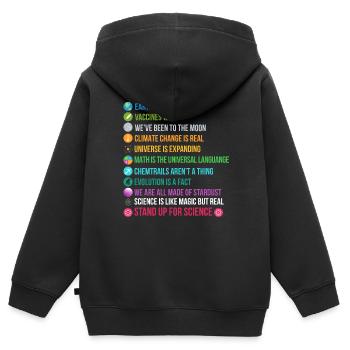 Cadeau scientifique scientifique chimie - Sweat Premium à capuche zippé enfant bio - noir - Dos - AI Model Kid Male (0cm)